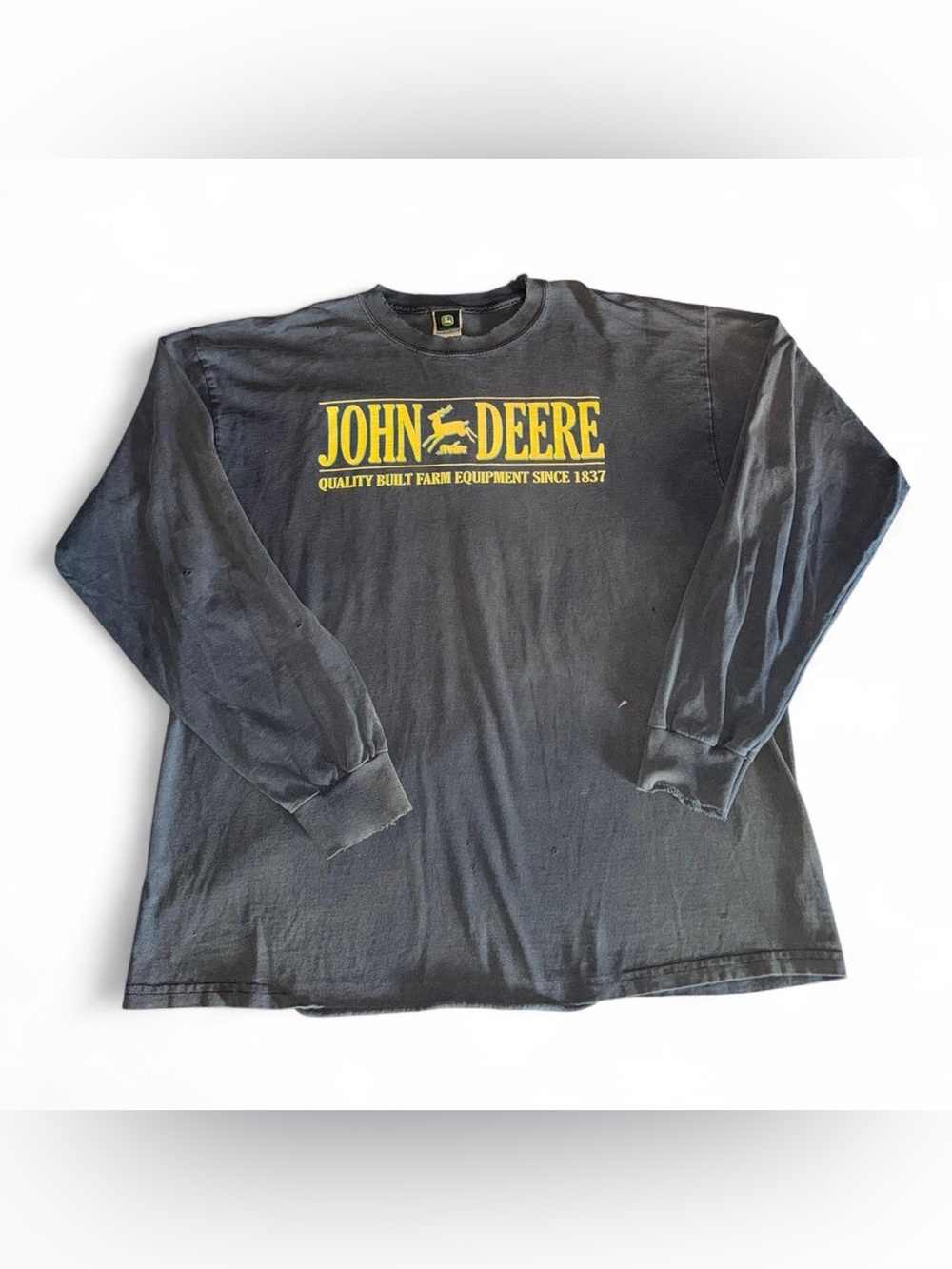 John Deere Black Long Sleeve Tee with Yellow Logo